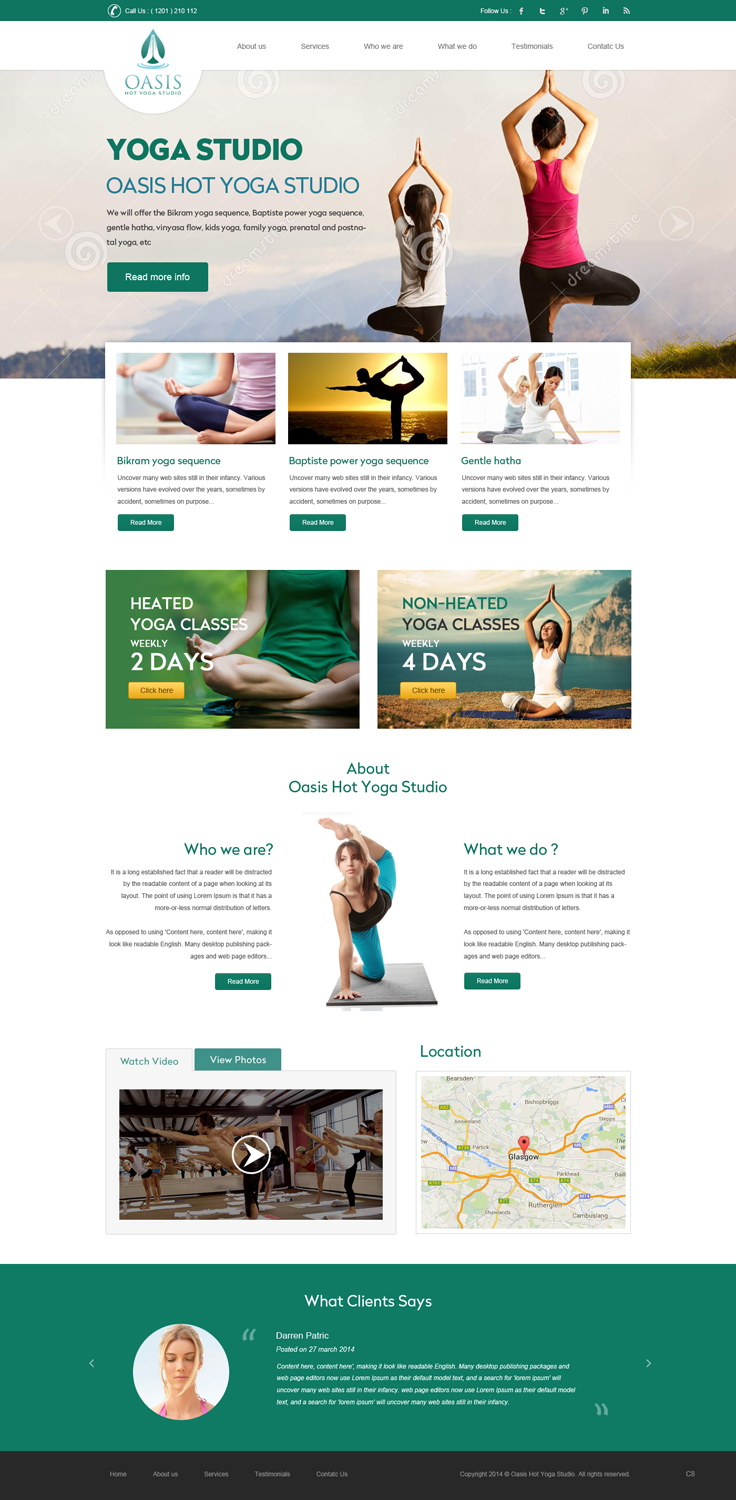 WordPress-Design von pb für OASIS HOT YOGA STUDIO | Design #4060057