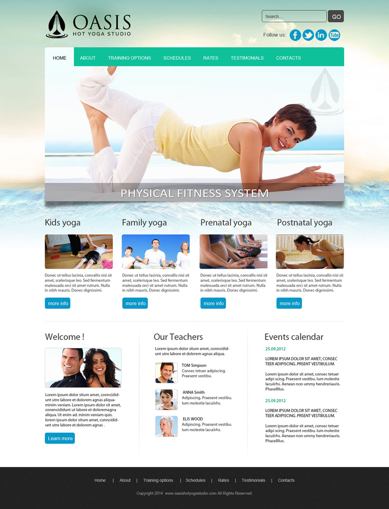 Diseño Wordpress por web weaver para OASIS HOT YOGA STUDIO | Diseño #4117286