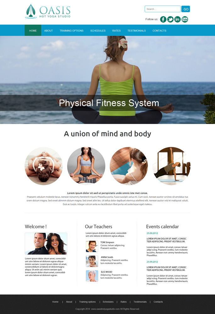 WordPress-Design von web weaver für OASIS HOT YOGA STUDIO | Design #4124603
