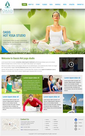 Diseño Wordpress por Creative Usha para OASIS HOT YOGA STUDIO | Diseño: #3978729