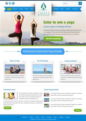 Diseño Wordpress por Creative Usha para OASIS HOT YOGA STUDIO | Diseño: #3978730