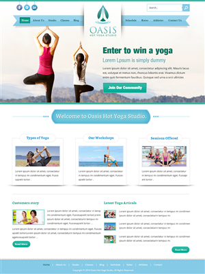 Diseño Wordpress por Creative Usha para OASIS HOT YOGA STUDIO | Diseño: #3990098