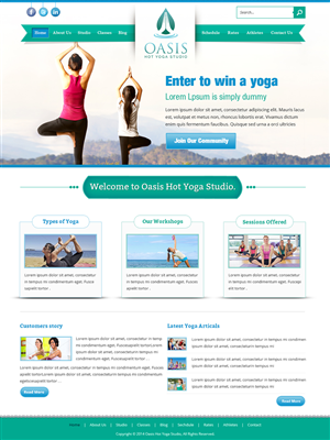Diseño Wordpress por Creative Usha para OASIS HOT YOGA STUDIO | Diseño: #3990100