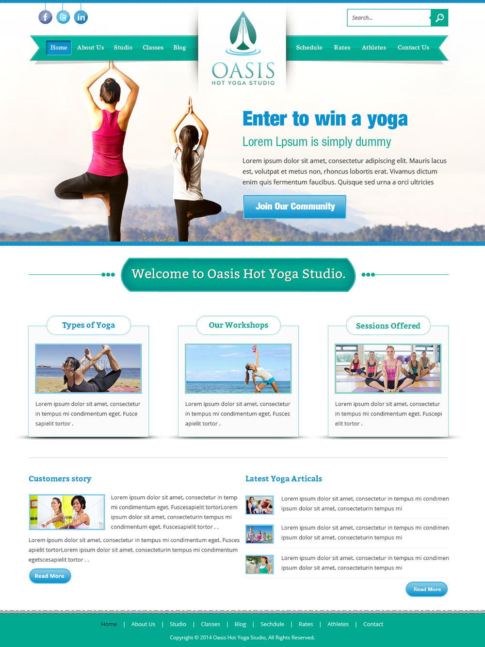 Wordpress Design by Creative Usha for OASIS HOT YOGA STUDIO | Design #3990108
