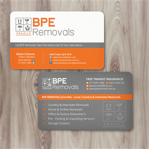 Diseño de Tarjeta de Presentación por Nelsur para BPE Removals | Diseño: #4005724