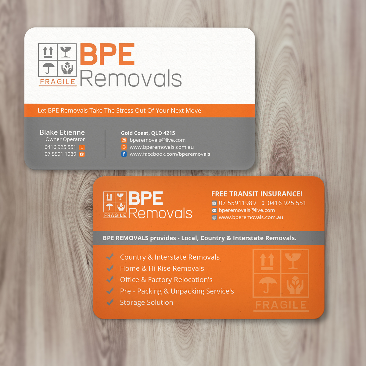 Business Card Design by Nelsur for BPE Removals | Design #4005729