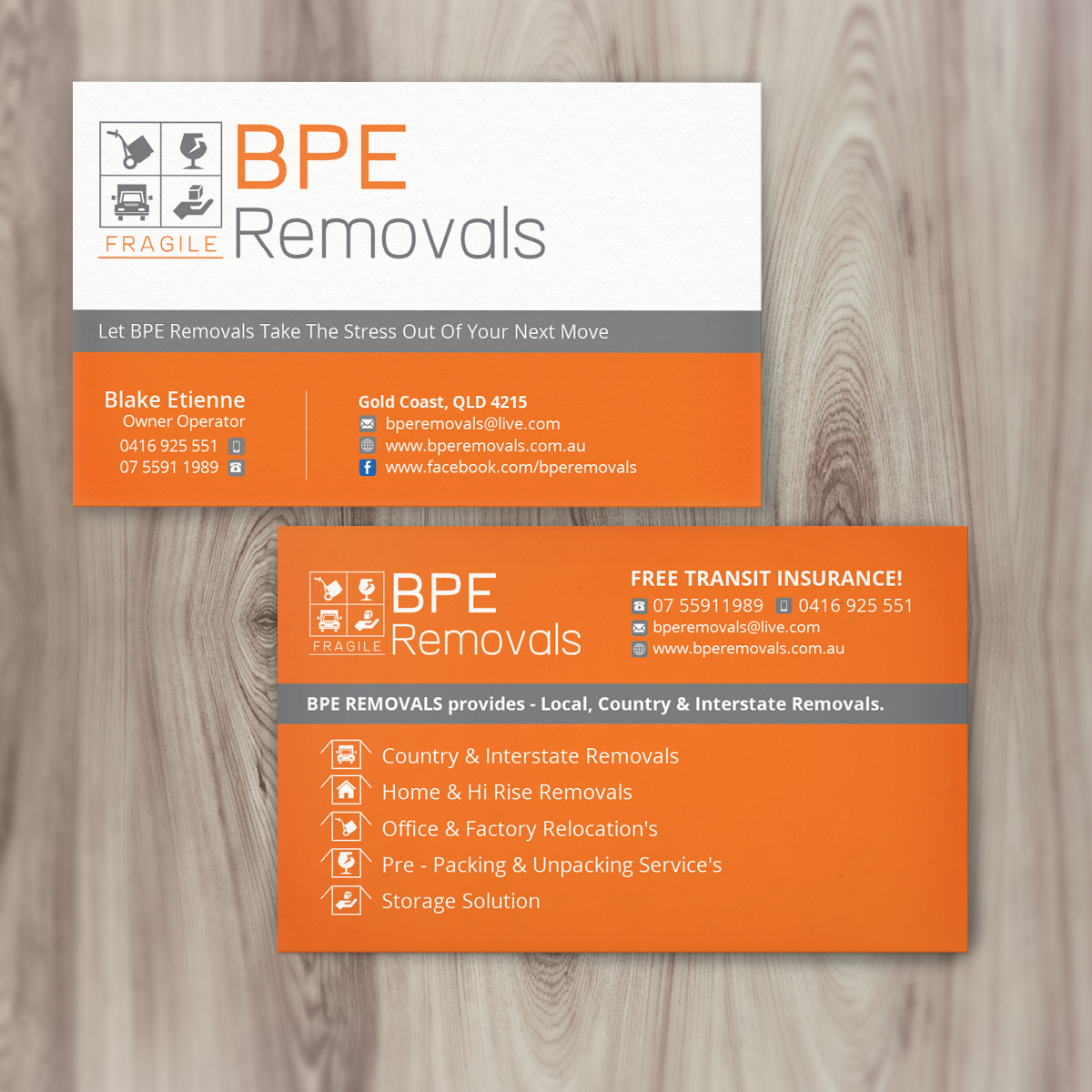 Business Card Design by Nelsur for BPE Removals | Design #4006086