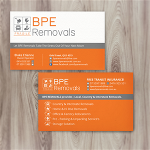 Diseño de Tarjeta de Presentación por Nelsur para BPE Removals | Diseño: #4006086