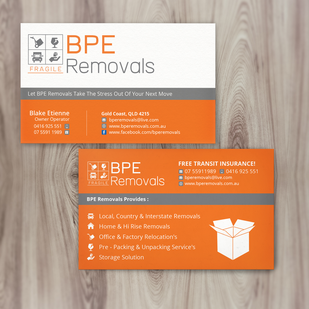 Design de Carte de Visite par Nelsur pour BPE Removals | Design #4019803