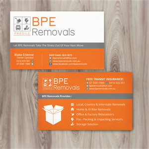 Diseño de Tarjeta de Presentación por Nelsur para BPE Removals | Diseño: #4019807