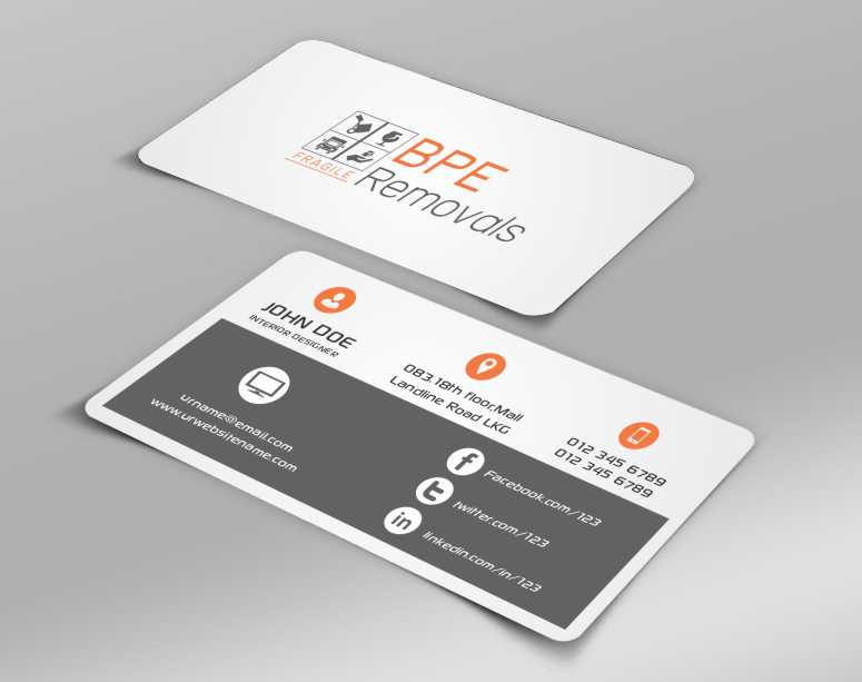 Business Card Design by AwsomeD for BPE Removals | Design #4008571