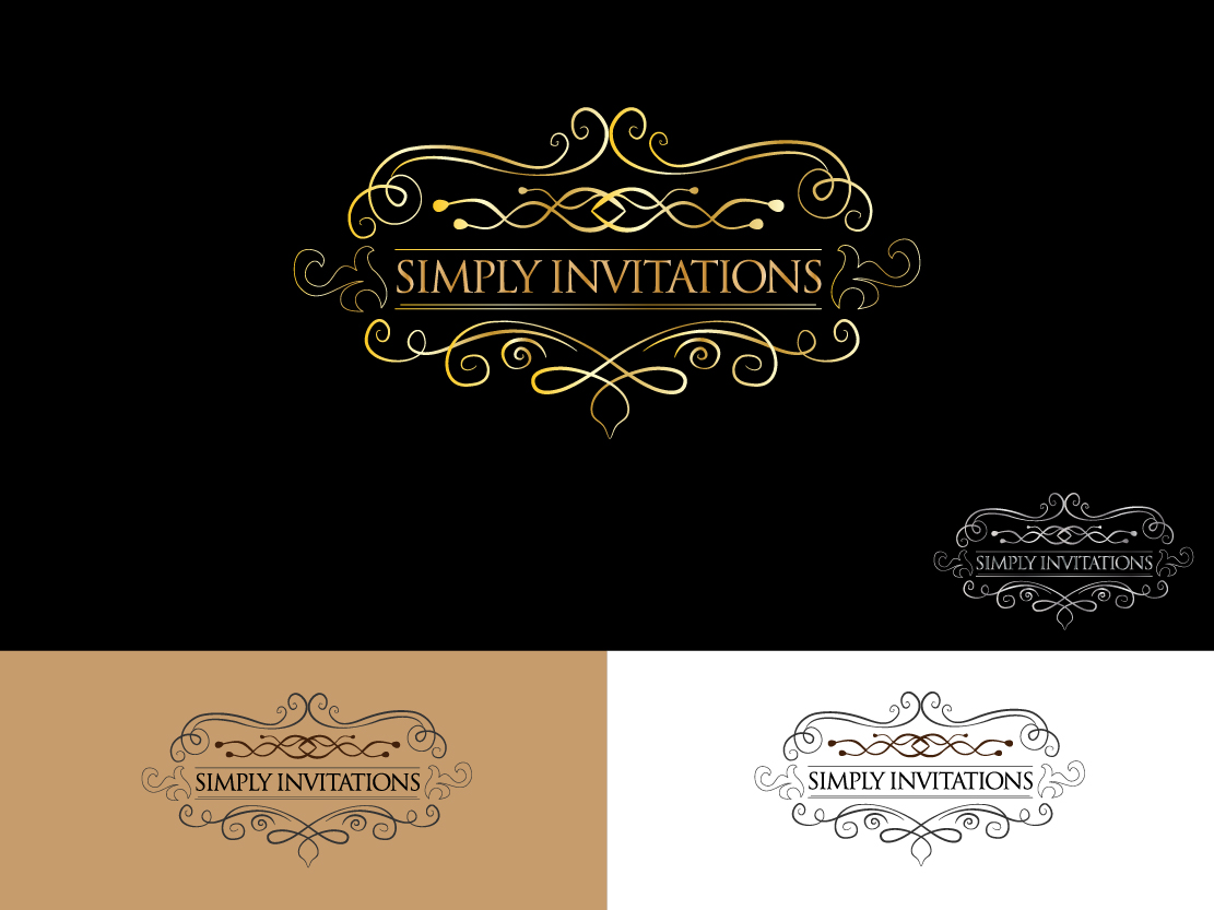 elegant traditional wedding logo design for simply invitations by