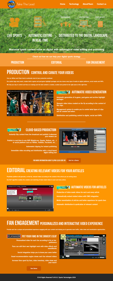 Wordpress Design by Shark1906 for W.S.C Sports Technologies LTD | Design #3987510