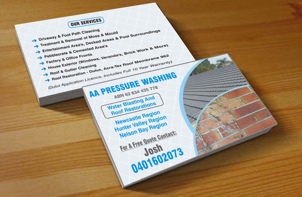 Design de Carte de Visite par Poonam Gupta pour AA Pressure Cleaning | Design : #3999404