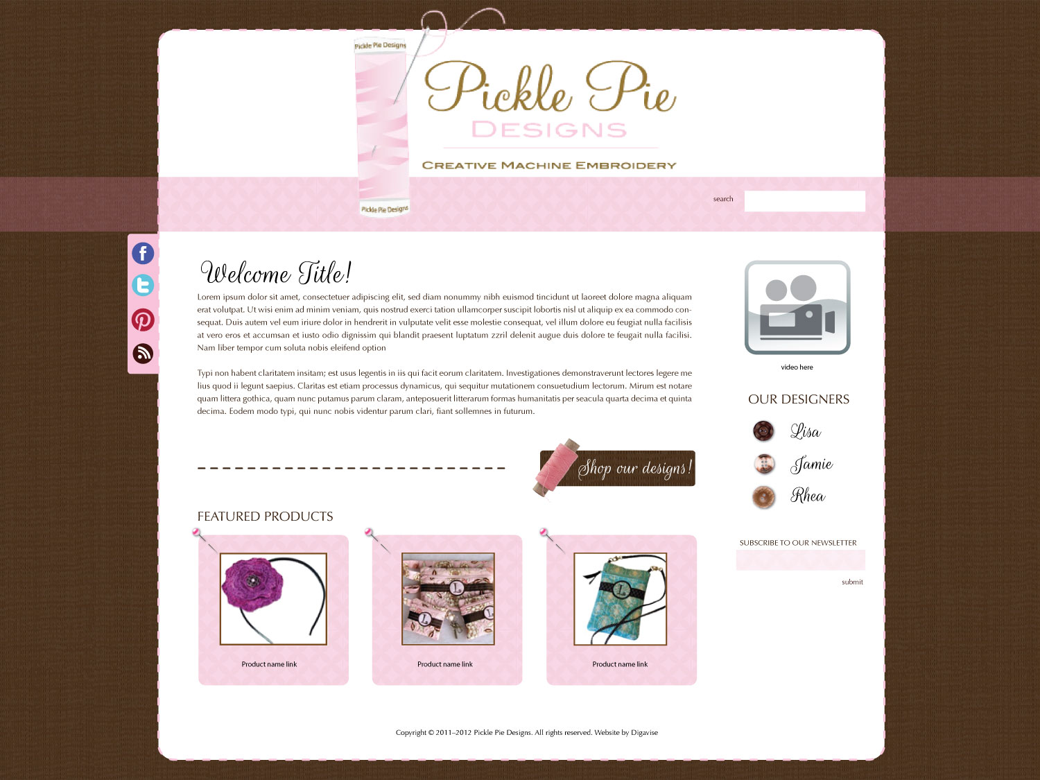 Web Design by Digavise for Pickle Pie Designs | Design #1087630