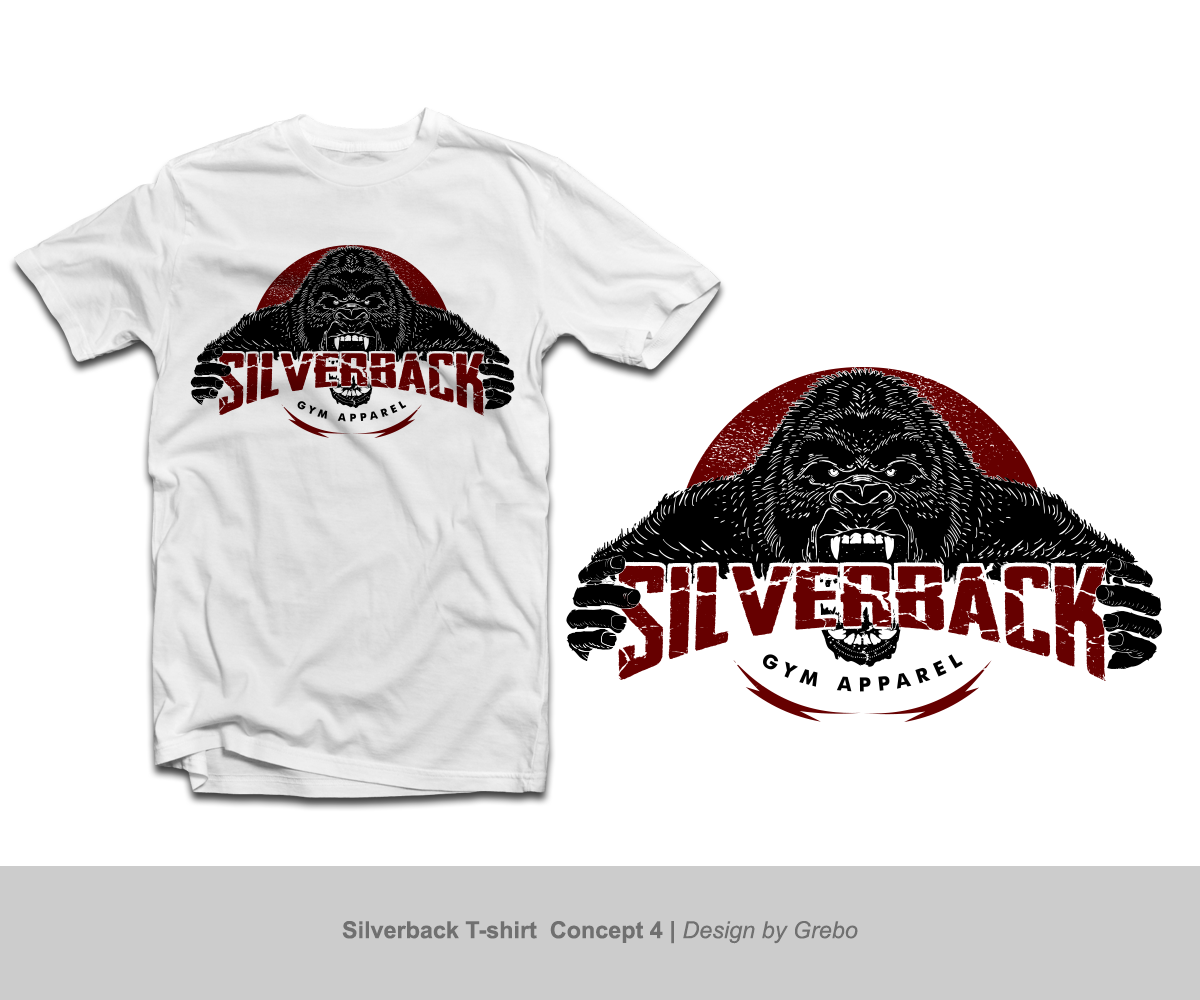 T-shirt Design by Grebo for Silverback Gym Apparel | Design #4000312