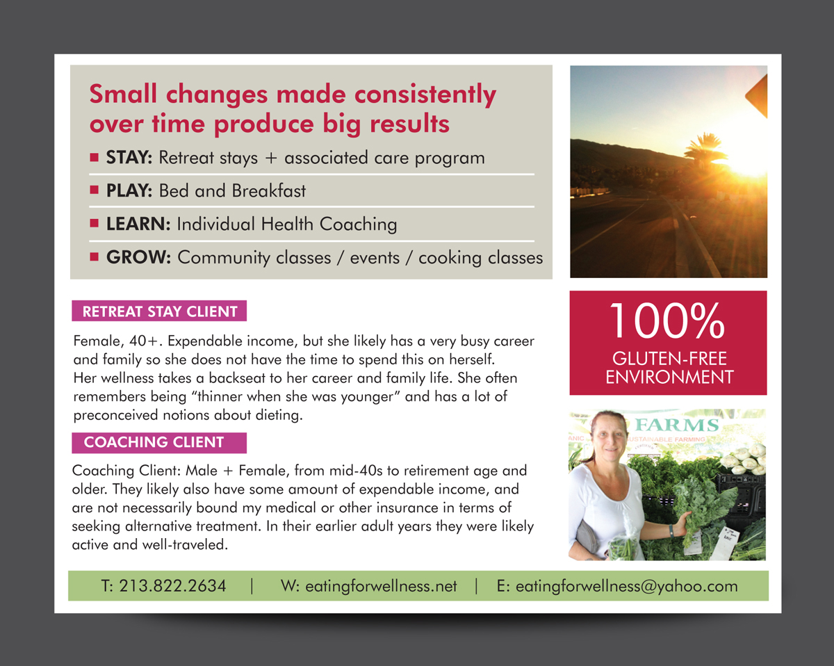 Postcard Design by rkailas for Eating for Wellness Nutrition and Fitness | Design #4026056