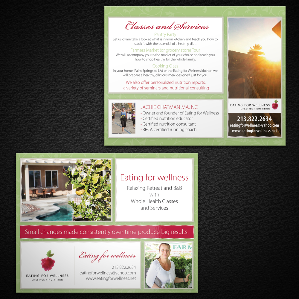 Postcard Design by Mon01 for Eating for Wellness Nutrition and Fitness | Design #3991390