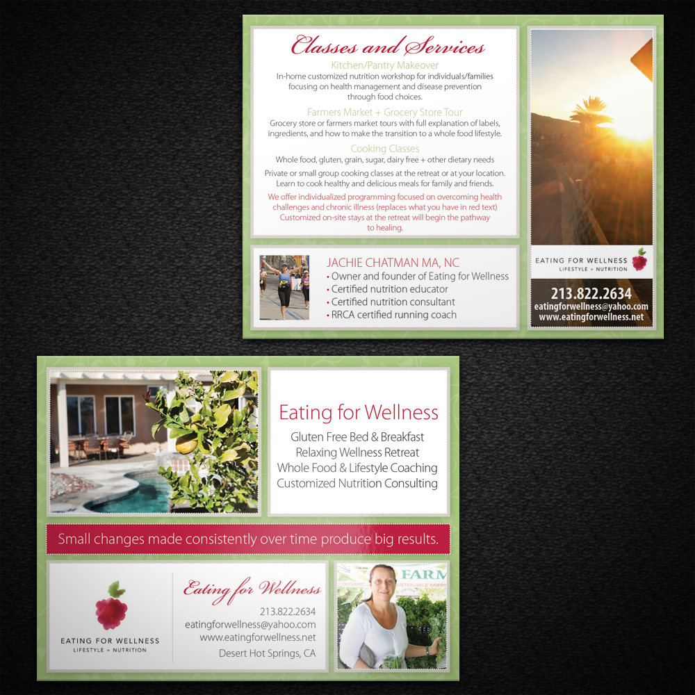 Postcard Design by Mon01 for Eating for Wellness Nutrition and Fitness | Design #4075013