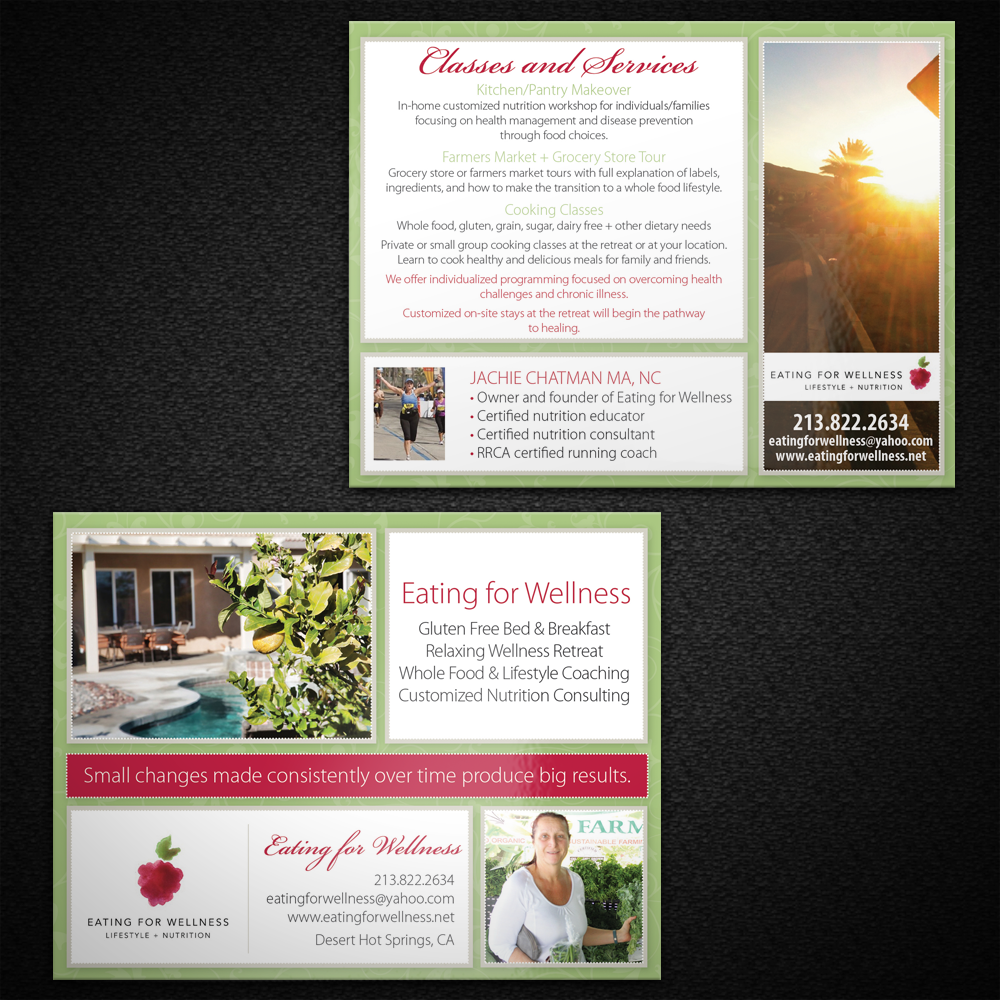 Design de Carte Postale par Mon01 pour Eating for Wellness Nutrition and Fitness | Design #4075474