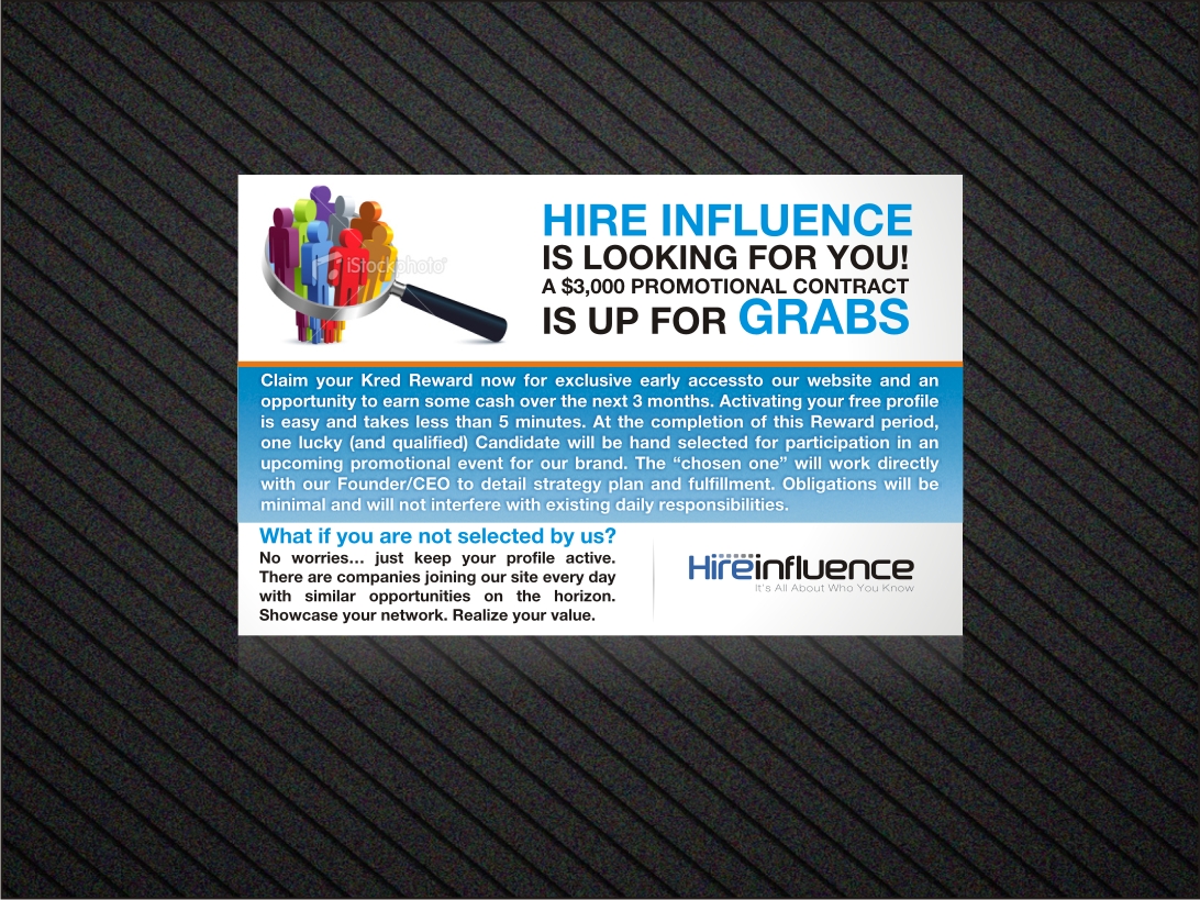 Graphic Design by RINIDEH for HireInfluence, Inc. | Design #1078410
