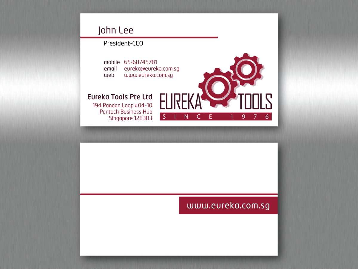 Business Card Design by aye4design for Eureka Tools Pte Ltd | Design #1119112