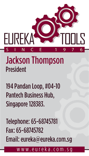 Business Card Design by reichg2000 for Eureka Tools Pte Ltd | Design: #1096391