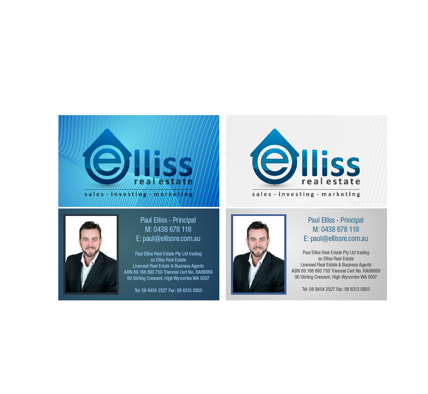 Visitenkarten-Design von Ken-WCT für Elliss Real Estate | Design #3968017