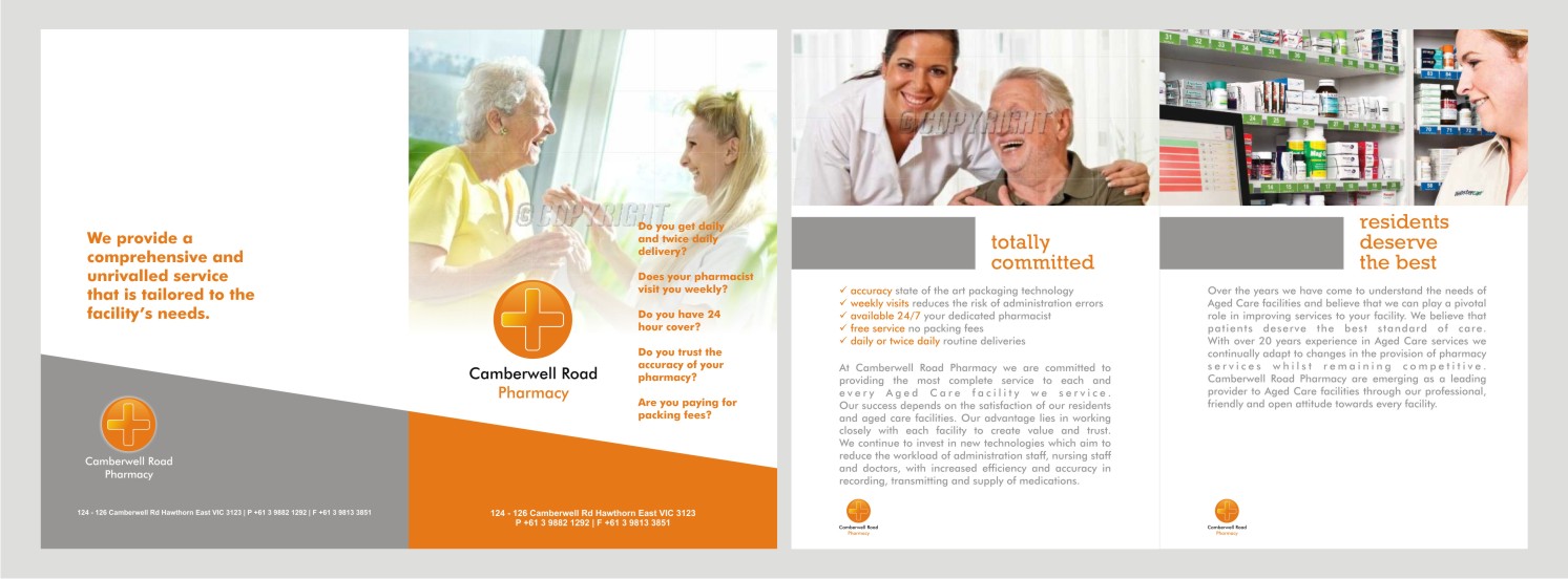 Brochure Design by barinix for Camberwell Rd Pharmacy | Design #1088797