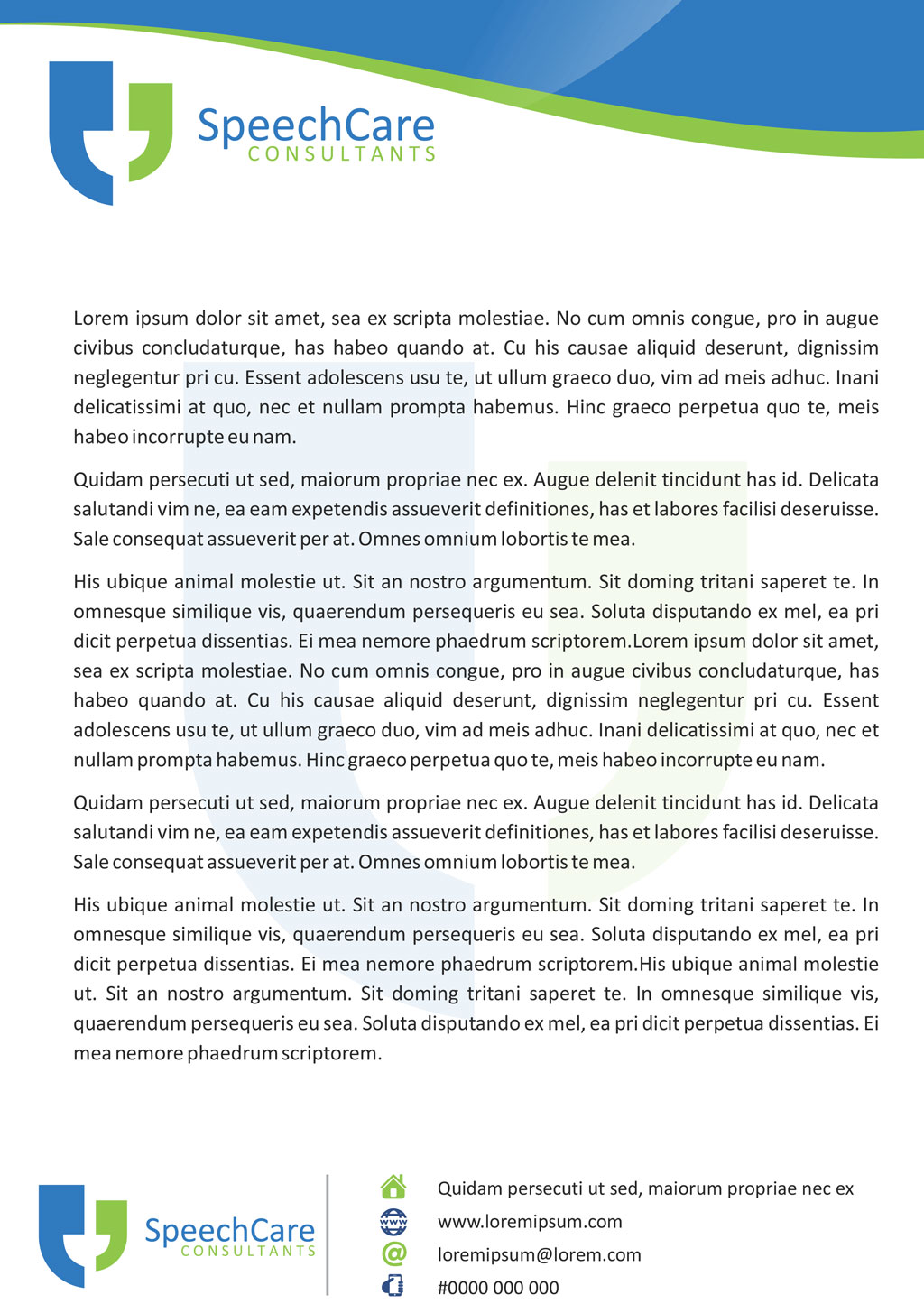 Letterhead Design by Pooja RK for SpeechCare Consultants | Design #3979755