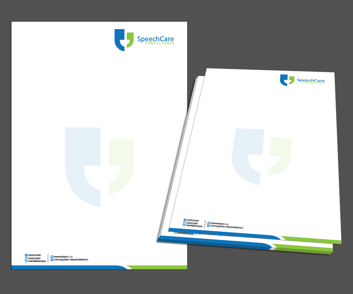 Diseño de Membrete por kousik para SpeechCare Consultants | Diseño #4009561