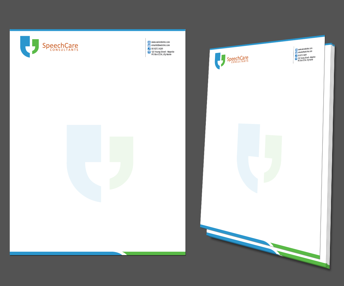 Diseño de Membrete por kousik para SpeechCare Consultants | Diseño #4031041