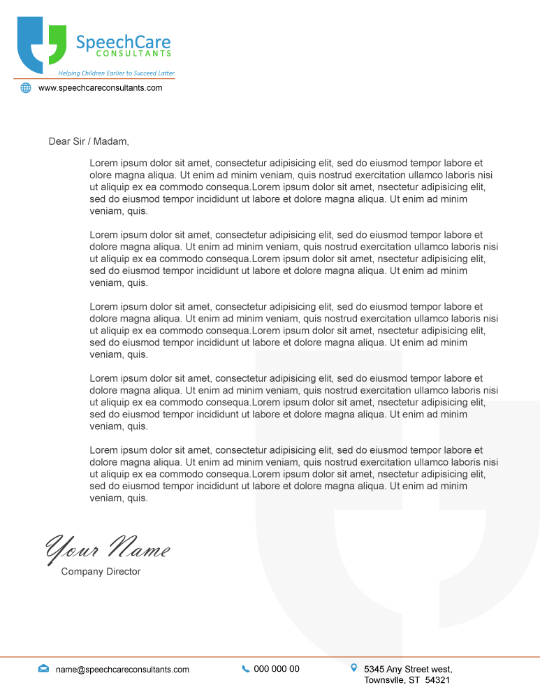 Diseño de Membrete por Parul para SpeechCare Consultants | Diseño #4033984