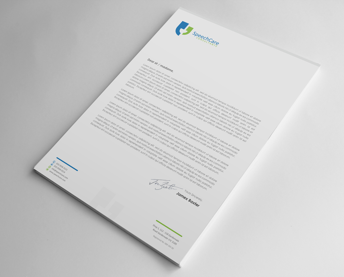 Diseño de Membrete por logodentity para SpeechCare Consultants | Diseño #3973861