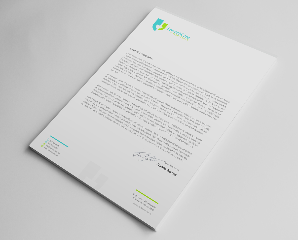Diseño de Membrete por logodentity para SpeechCare Consultants | Diseño #3985562