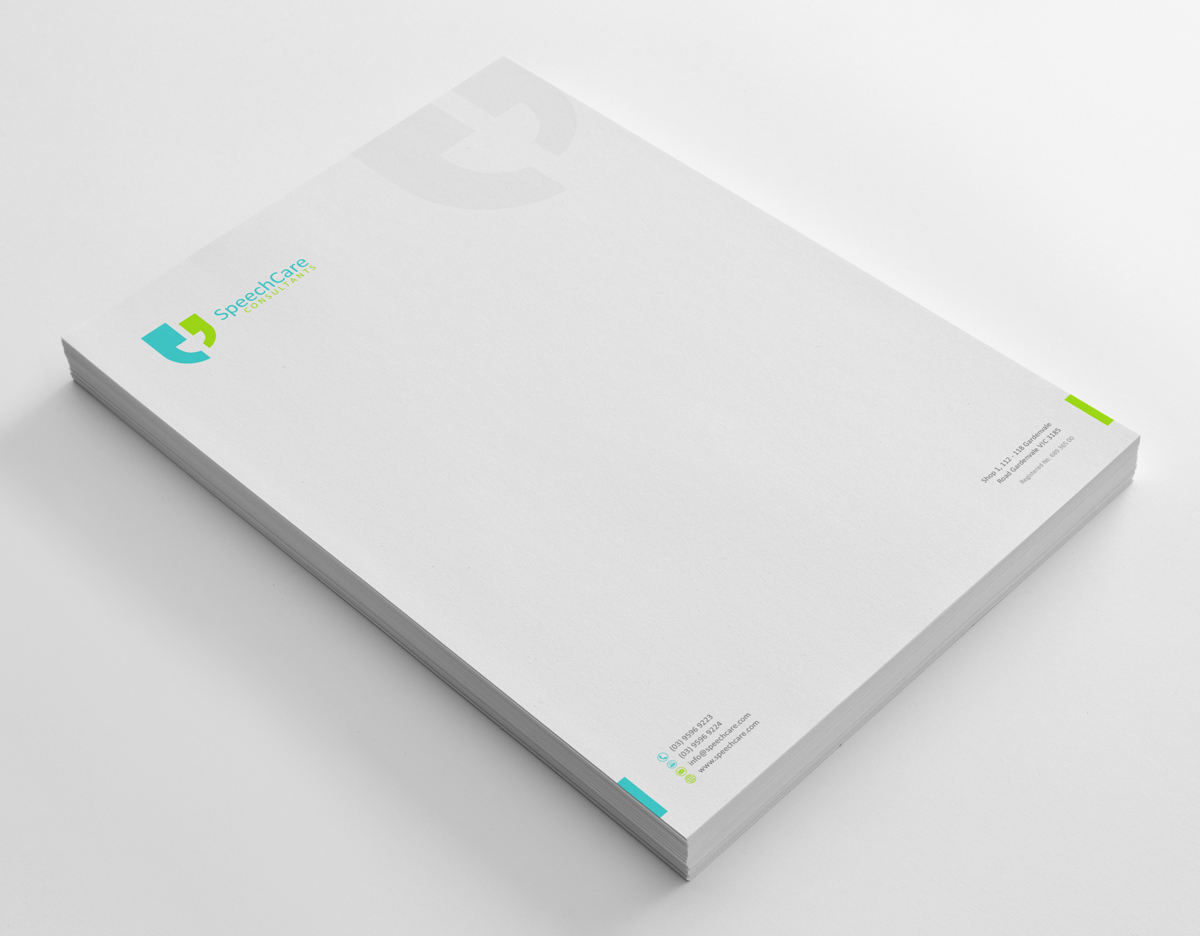 Diseño de Membrete por logodentity para SpeechCare Consultants | Diseño #3985571