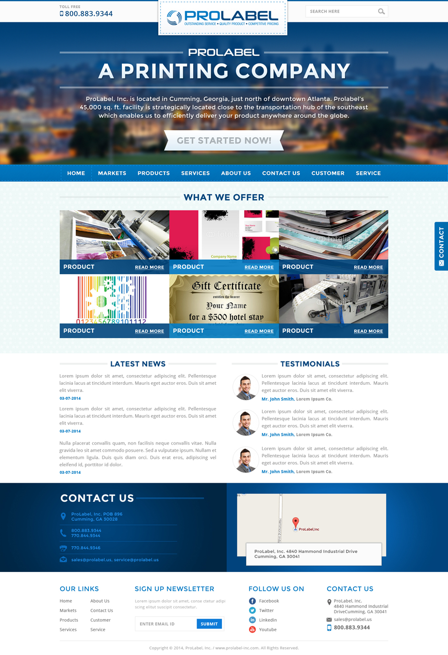 Web Design par Hashim Creetto pour ProLabel, Inc. | Design #4055582