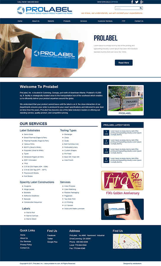 Web Design by TheCodeWire for ProLabel, Inc. | Design #4054771