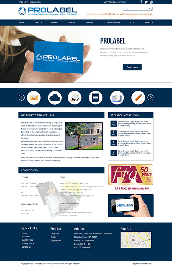 Web Design by TheCodeWire for ProLabel, Inc. | Design #4059655