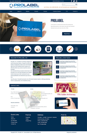 Web Design par web deskers pour ProLabel, Inc. | Design #4059655