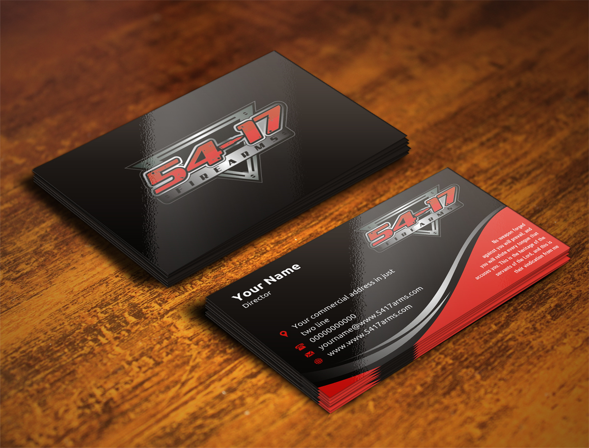 Visitenkarten-Design von INDIAN_Ashok für 54-17 Arms, LLC | Design #3982552