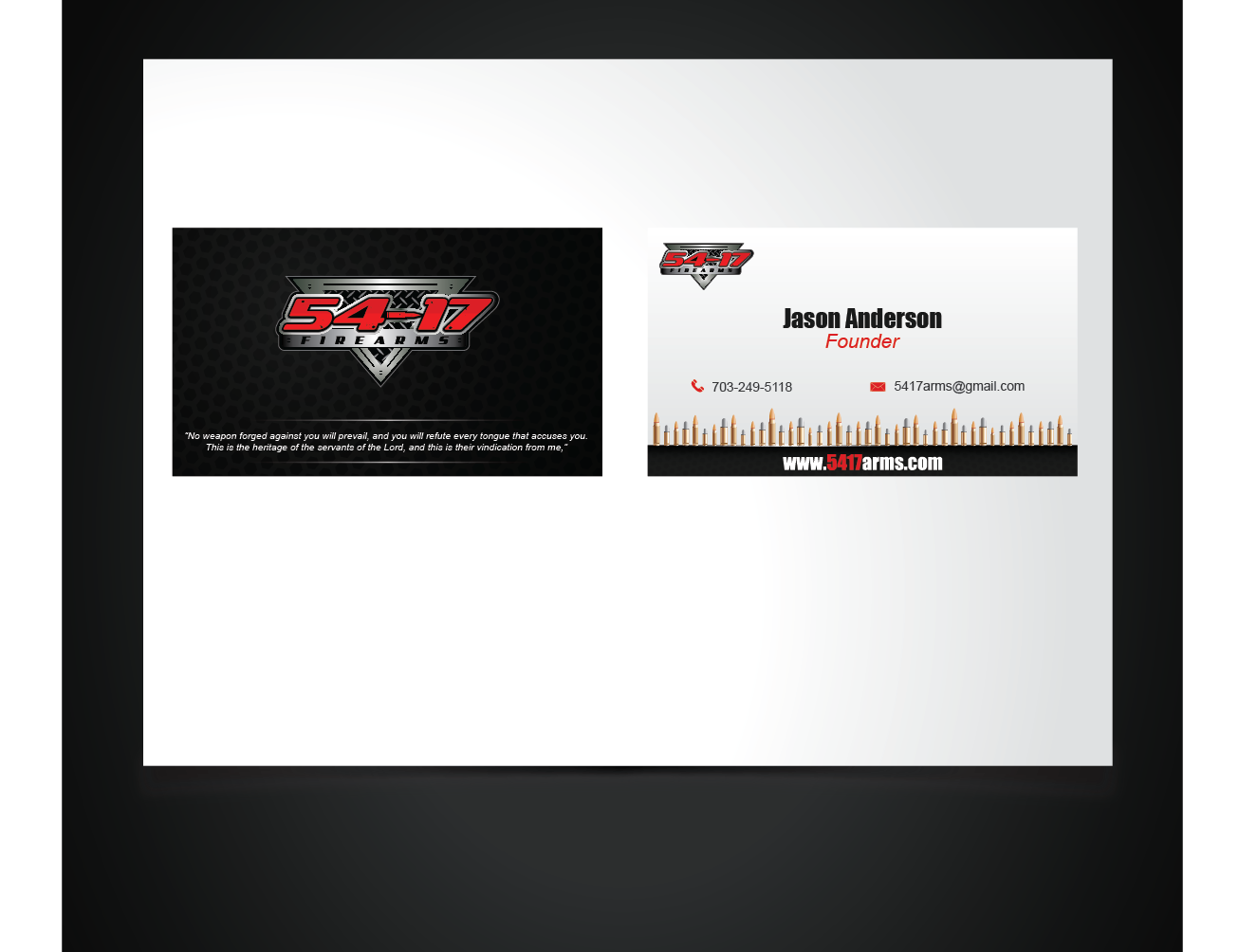Business Card Design by Blind for 54-17 Arms, LLC | Design #4004298