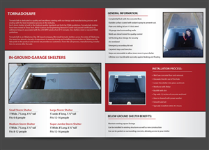 Brochure Design by uniquedesign10 for TornadoSafe Shelters | Design: #3979536
