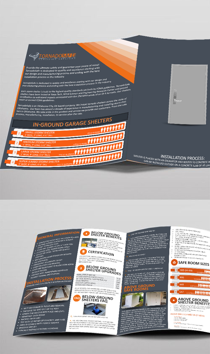 Brochure Design by Adeel Hanif® for TornadoSafe Shelters | Design #3978606