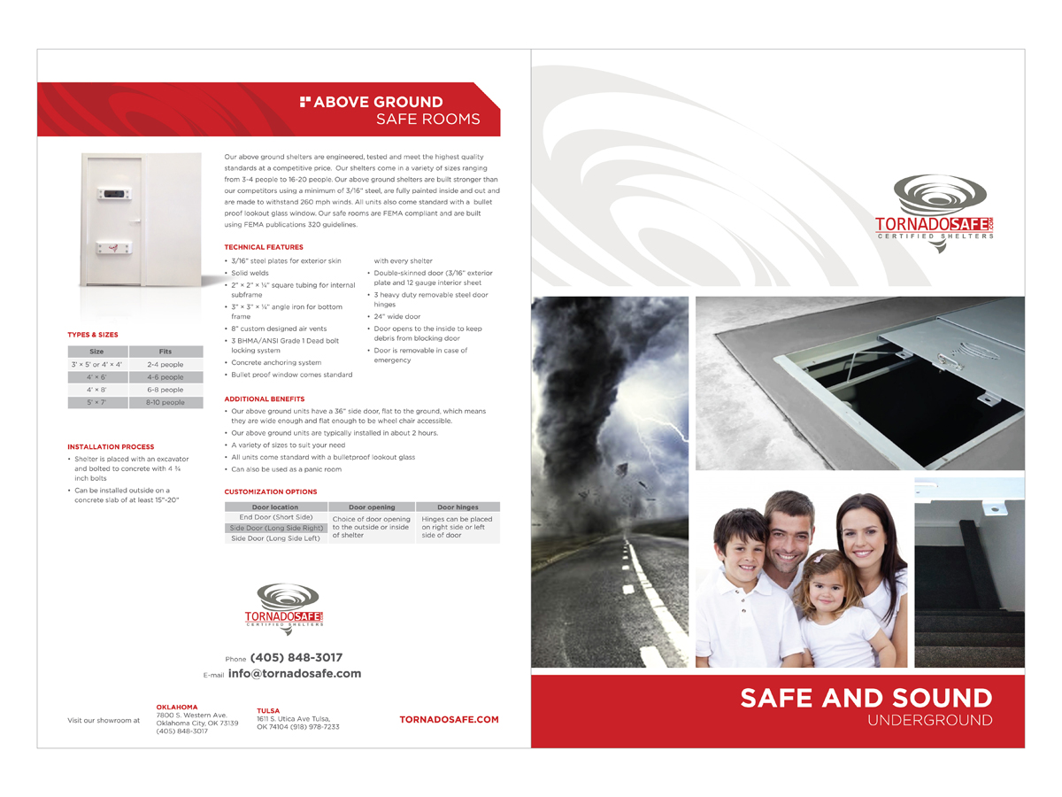 Brochure Design by Yaw Tong for TornadoSafe Shelters | Design #3980597