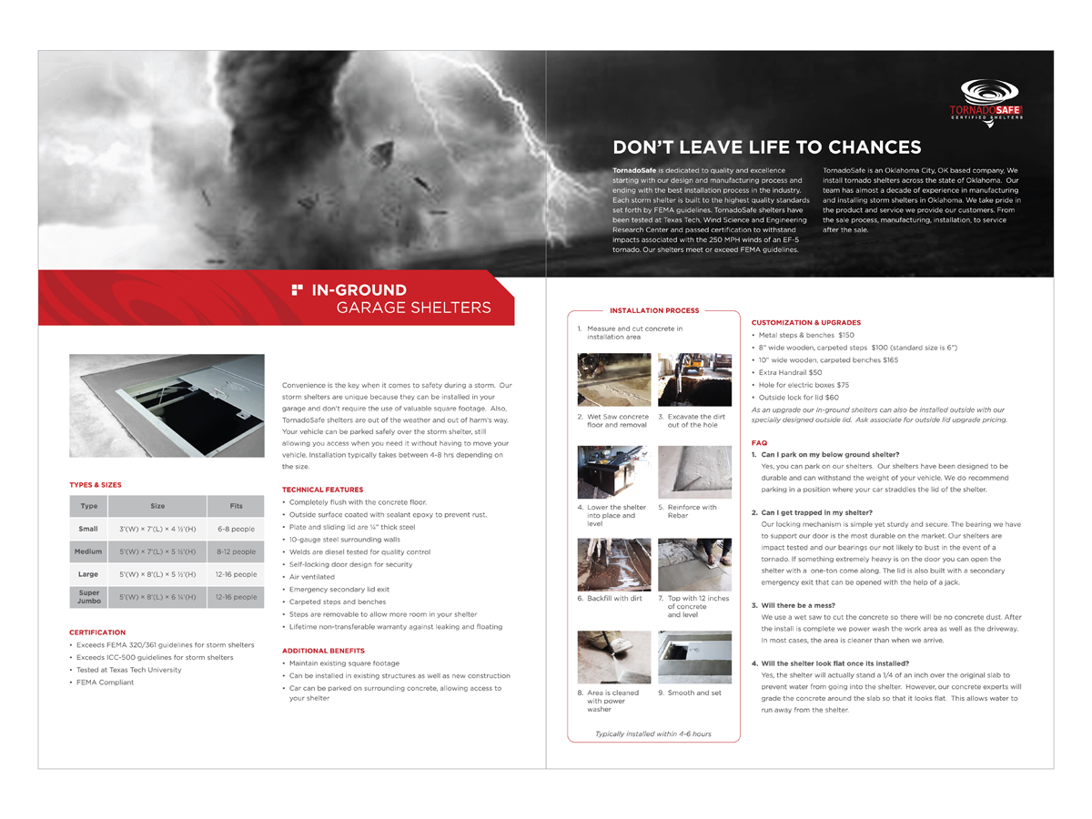 Brochure Design by Yaw Tong for TornadoSafe Shelters | Design #3980599
