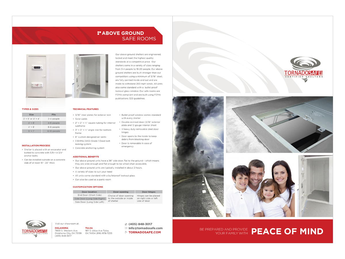 Brochure Design by Yaw Tong for TornadoSafe Shelters | Design #3982296