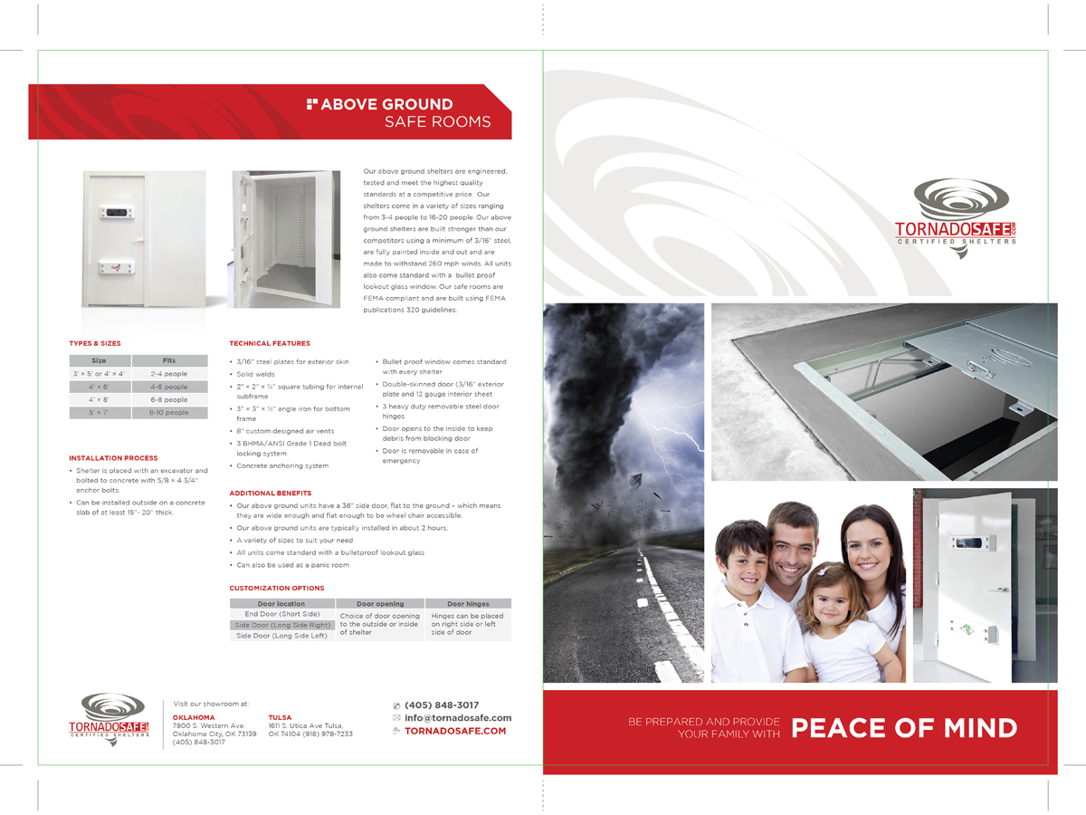 Brochure Design by Yaw Tong for TornadoSafe Shelters | Design #3986472