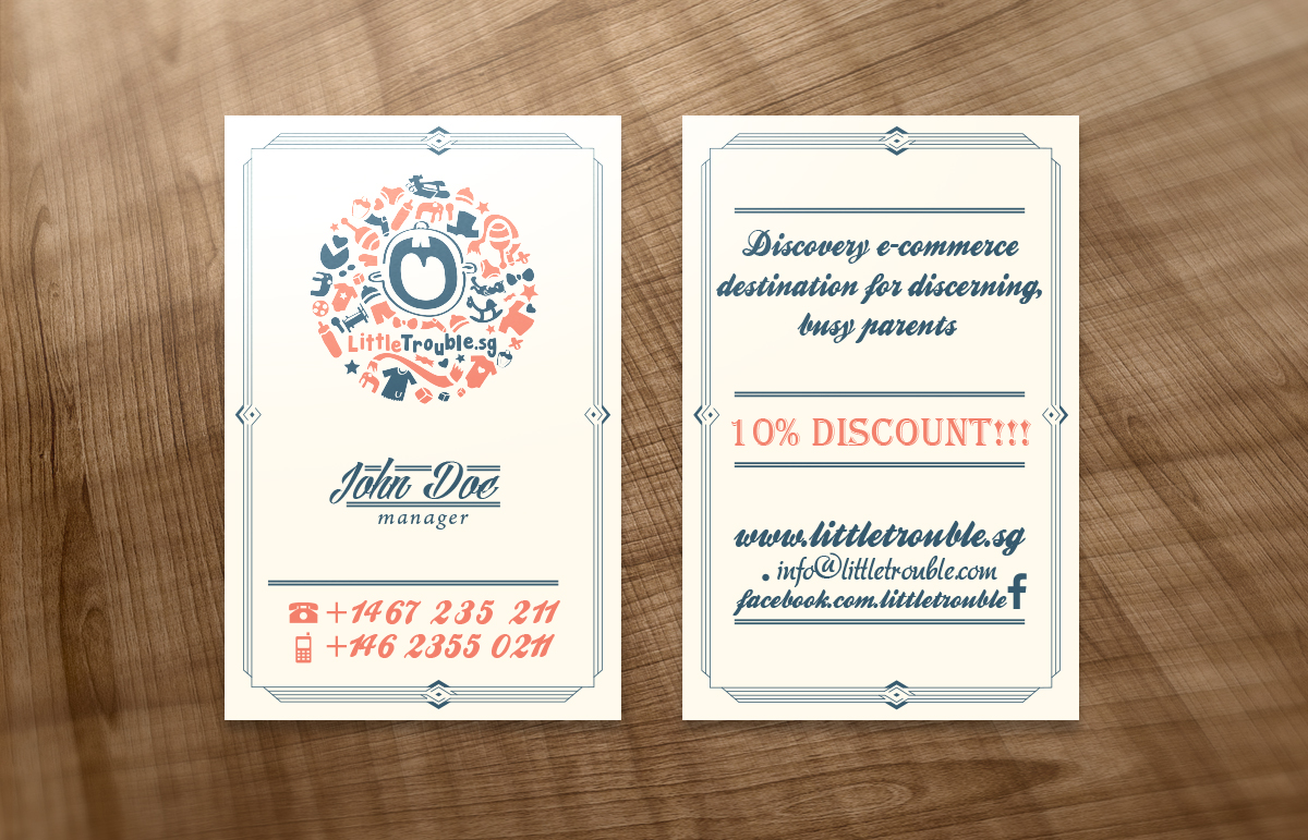 Diseño de Tarjeta de Presentación por Intro Base para Little Trouble | Diseño #4012371