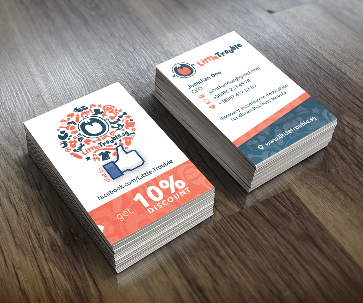 Business Card Design by Oleksandr Tovarkov for Little Trouble | Design #4038807